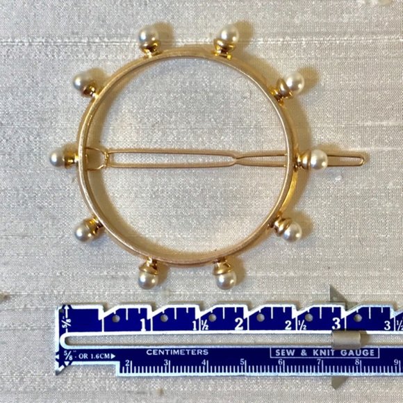 💫Golden Pearl Round Barrette 💫 - Picture 5 of 8